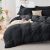HYMOKEGE Black Duvet Cover Queen Size