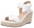 Jeossy Women’s Espadrille Wedge White Leather Sandals Comfortable Platform 3.5 I