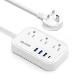 BESTEK US to UK Travel Plug Adapter: Type G Adapter with 3 AC Outlets and 4 USB