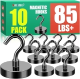 MIKEDE Black Magnetic Hooks 85Lbs Heavy Duty Earth Magnets with Hooks for Cruise