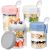 4 Pack Overnight Oats Containers with Lids and Spoons