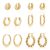 Wgoud 6 Pairs Gold Hoop Earrings Set for Women