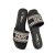 Athlefit Women’s Slides Summer Fashion Slip On Flat Sandals Dressy Black Size 9