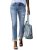 EVALESS Womens Jeans Stretchy High Waisted Pull On Ripped Distressed Jean Tummy