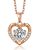 MomentWish Rose Gold Necklace, 1Carat Moissanite Heart Necklace for Women 925 St