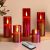 Eywamage Red Glass Flameless Candles with Remote Batteries