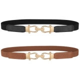 JASGOOD Women Skinny Elastic Belt for Dresses