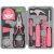 Hi-Spec Tool Set 25pc Pink Household DIY Tool Kit for Women. Small Mini Tool Box