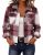 Zeagoo Women’s Fashion Cropped Shacket Wool Blend Plaid Button Down Jacket