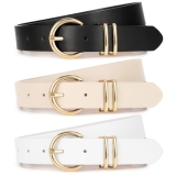 XZQTIVE 3 Pack Women Belts For Jeans Dresses Pants Ladies Leather Waist Belt wit