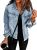 EVALESS Womens Oversized Button Down Jean Denim Jacket Coat 2025 Trendy Fall Rip