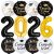 PartyWoo Graduation Balloons Class of 2026 Black White Gold 12pcs Balloons 40 In
