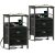 Furologee Nightstand Set of 2, Black Oak