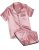 Ekouaer Womens Silk Satin Pajamas Short Sleeve Sleepwear Soft Button Down Lounge