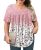 WRRH Womens Summer Plus Size Tops Short Sleeve Blouses Ladies Shirts Loose Flowy