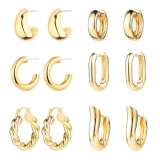 KAMXUY 6 Pairs Gold Hoop Earrings for Women