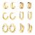 KAMXUY 6 Pairs Gold Hoop Earrings for Women