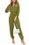 PRETTYGARDEN One Piece Jumpsuits for Women Fall V Neck Long Sleeve Belt Pockets