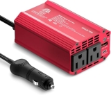 300W Power Inverter DC 12V to 110V AC Car Outlet Adapter with USB-C[PD65W] & USB