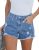 Luvamia Women’s High Waisted Stretchy Denim Shorts – Medium Blue, Size 8