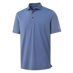 MAELREG Mens Golf Shirts Short Sleeve Pin Striped Activewear Dry Fit Moisture Wi