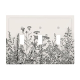 Wpshijia Vintage Grey Floral Herbs Wild Flowers Botanical 3 Gang Boho Light Swit