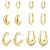 Wgoud 6 Pairs Gold Hoop Earrings Set for Women