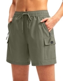 SANTINY Women’s 5”/ 7”/9” Hiking Cargo Shorts Quick Dry Lightweight Summer Sh