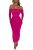 PRETTYGARDEN Women’s Off the Shoulder Maxi Bodycon Dress, Rose Red,S