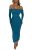 PRETTYGARDEN Women’s Fall Off Shoulder Maxi Bodycon Dress Long Sleeve Ruched Fit