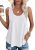 Tops for Women 2025 Curved Hem Womens White Tank Top Dressy Casual Spring M