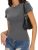Women’s Sexy Basic Going Out Crop Tops Slim Fit Short Sleeve Shirt Crew Neck Tig