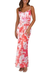 PRETTYGARDEN Adjustable Straps Sleeveless Summer Dresses for Women 2026 Floral M