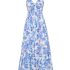 AUSELILY Floral Maxi Dress for Women Summer Casual Short Sleeve Crewneck Empire