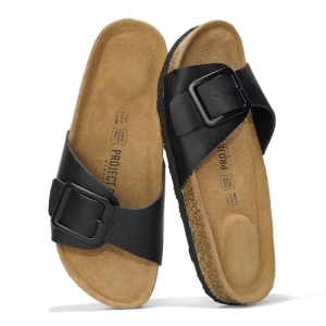 Project Cloud 100% Genuine Leather Sandals Women Dressy Beach Essentials Slides