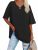 ATHMILE Womens Summer Oversized Shirts V Neck Plus Size Spring Workout Tops Beac
