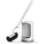 HAMITOR Toilet Bowl Brush Holder Set: Curved Design with Holder for Deep Cleanin