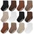 JAKIDAR 12 Pack Baby Toddler Socks Non Slip Grip Cotton Crew Socks for Boys Girl
