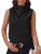Cicy Bell Womens Mock Neck Satin Tank Tops Business Casual Work Ruched Blouses S
