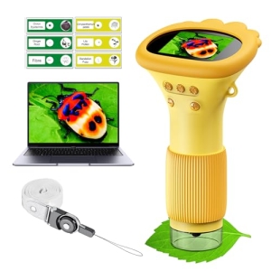 WINWEND Kids Microscope Pocket Microscope -1000X Portable Microscope for Kid
