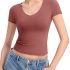 3/4 Length Sleeve Womens Tops V Neck Casual Tunic Loose Fit Basic Shirts Trendy