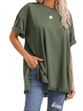 EXLURA Womens Summer Oversized T Shirts 2025 Casual Short Sleeve Loose Maternity