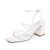 Modatope Chunky Heels for Women Open Toe Ankle Strap Sandals, White, 8.5