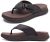 KuaiLu Mens Leather Flip Flops Men’s Recovery Walking Sandals Orthopedic Thick A