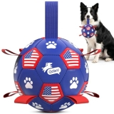 QDAN Dog Toys, Soccer Ball with Straps
