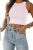 EFAN Womens Sexy Sleeveless Double Lined Crop Tops Workout Cute Tight Racerback