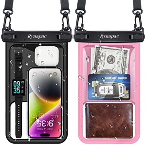 Rynapac Large Waterproof Phone Pouch Up to 10″, 2 Pack IPX8 Protector Pouch