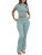 ANRABESS Lounge Sets for Women 2 Piece Foldover Yoga Flare Leggings Pants Crop T