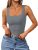 Trendy Queen Women’s Summer Square Neck Tank Tops Workout Cropped Ribbed Camisol