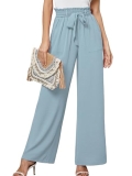 Heymoments Women’s Wide Leg Pants with Pockets Blue Gray XX-Large Lightweight Hi